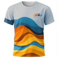 Футболка "осень" (синий/оранжевый) - "сетка"